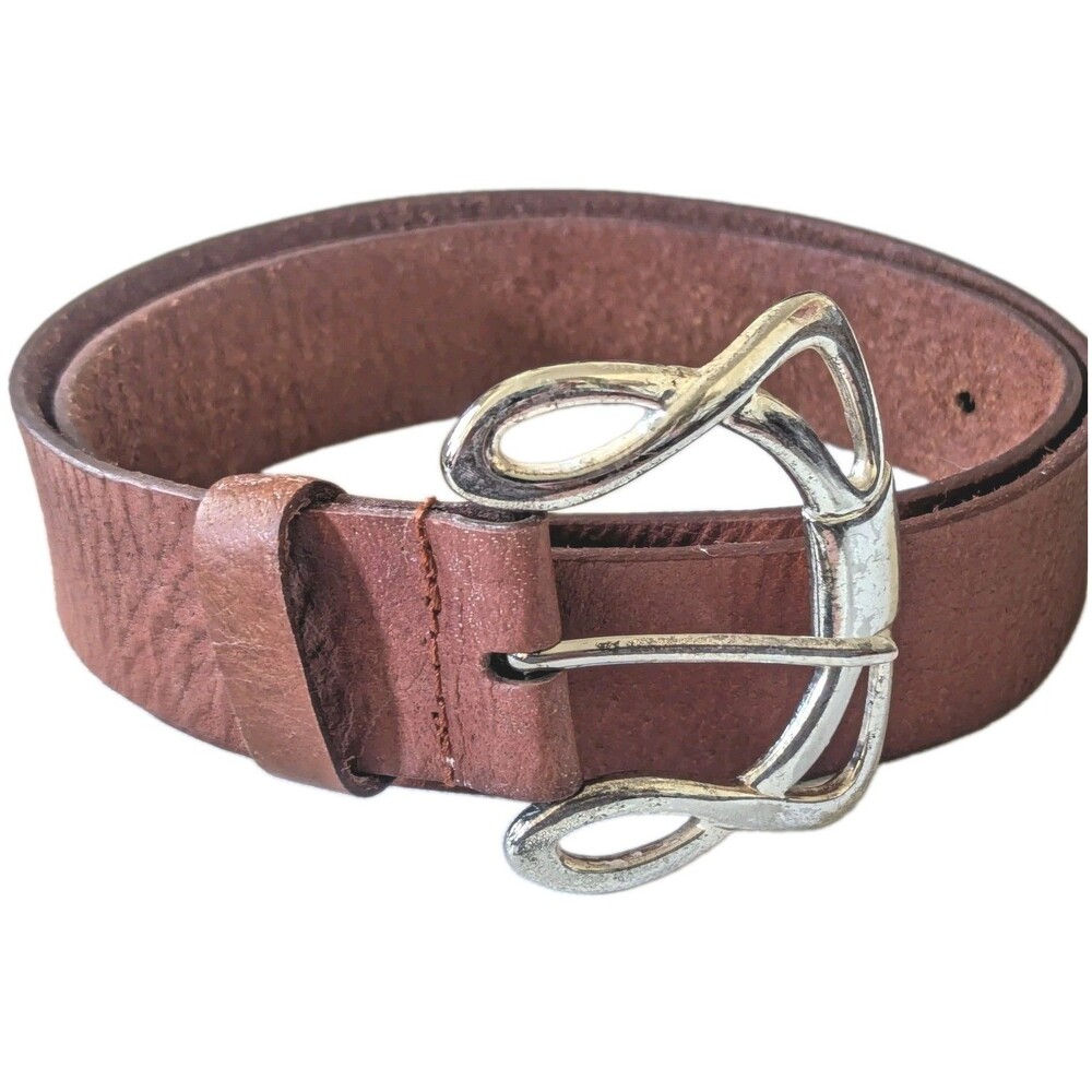 Vtg Silpada Genuine Italian Leather Brown Silver Tone Buckle Belt Women’s Large